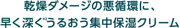 乾燥ダメージの悪循環に、早く深く*2うるおう集中保湿クリーム